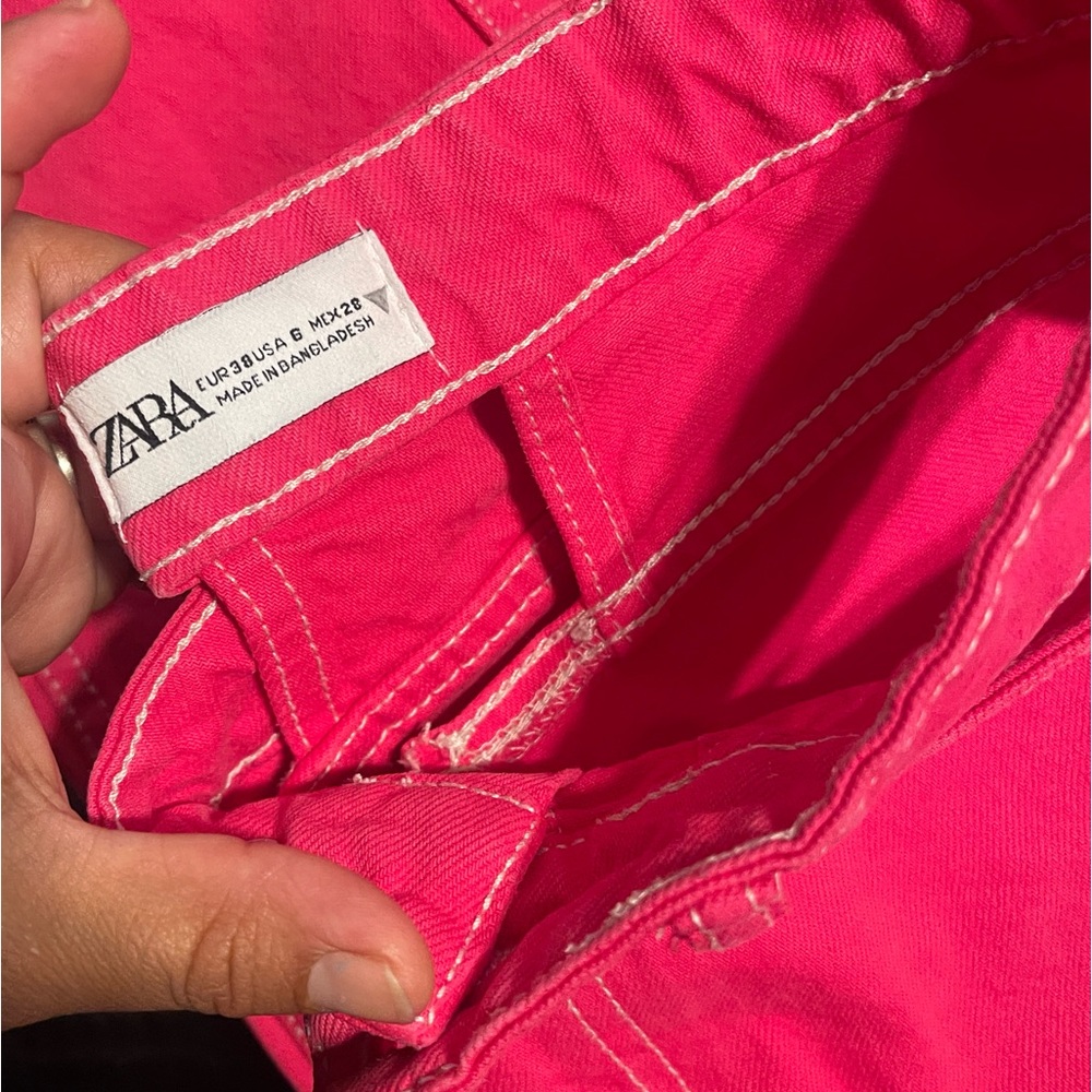 Zara pink jeans with cutouts high rise - Picture 5 of 8